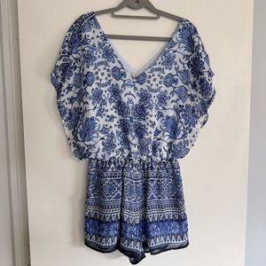 Gianni Bini Blue Floral Romper
